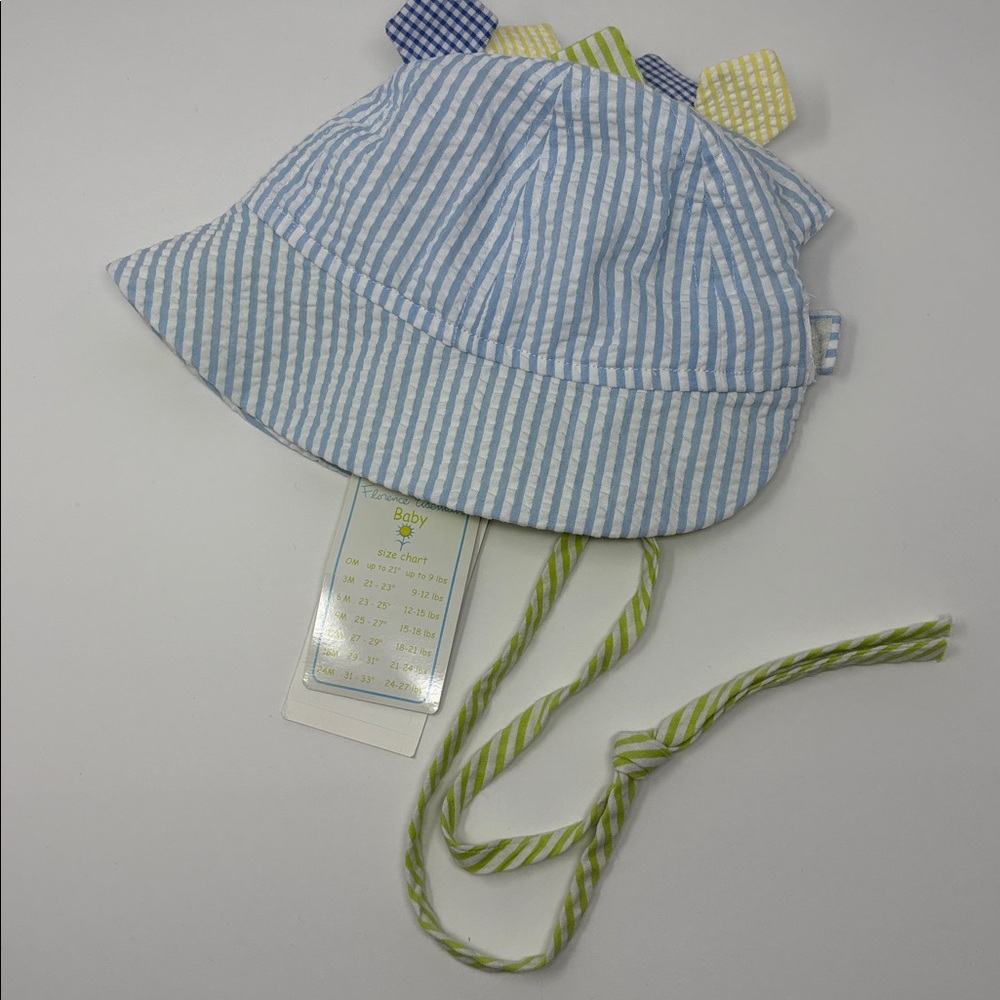 FLORENCE EISEMAN: Sun Hat with Dinosaur Spikes; Velcro back, Size 12-24M. NEW